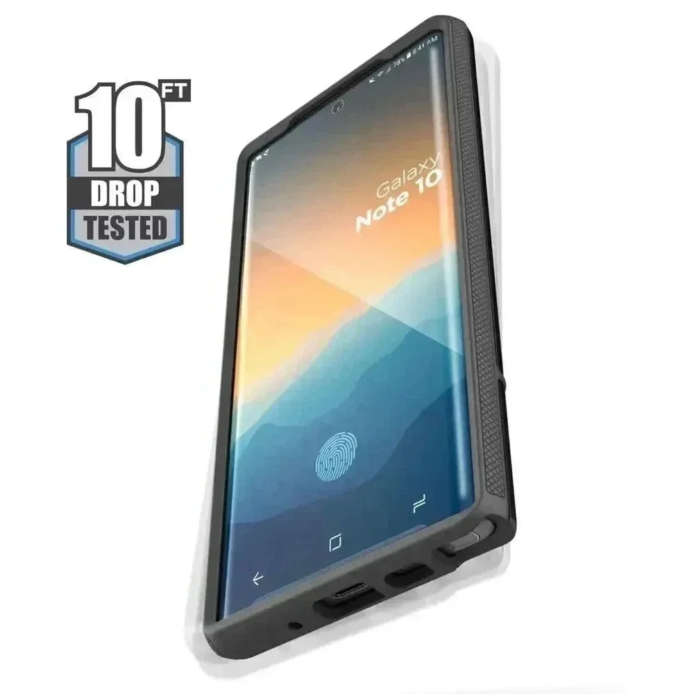 Belt Clip Case For Samsung Note 10‎ Thin Armor Full Body Protective Cover Black
